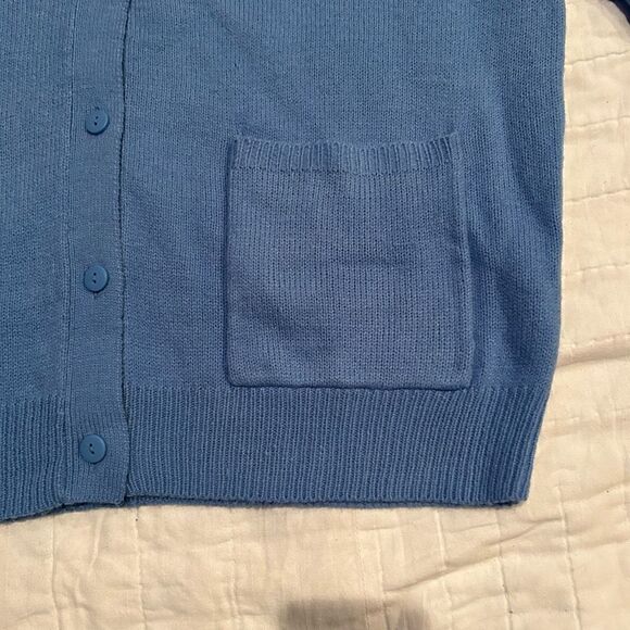 Damart Classic Cardigan Large Blue Acrylic sweater excellent pre owned condition - Picture 3 of 12